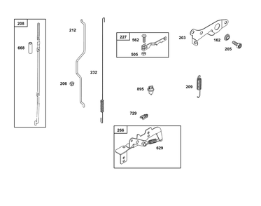 Controls Group Diagram and Parts List for 243431-3135-08  Briggs and Stratton Engine